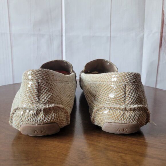 Ann Klein iflex Leather Snakeskin Loafer, Tan, Women’s Sz 10 Moccasin Flats EUC - Picture 6 of 12